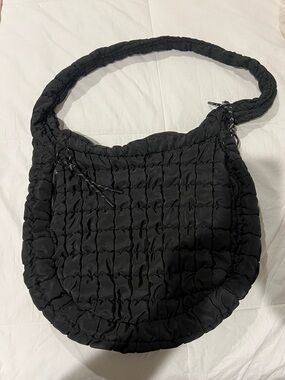 Urban Expressions Black Quilted Shoulder Hobo